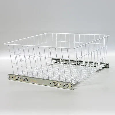 Wardrobe Pull Out Wire Baskets In White. Sizes 400500 And 600 Buy Now • £30.87