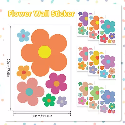 18 Sheets Flower Stickers Colorful Daisy Wall Decals Waterproof Flower Sticker§ • £11.57