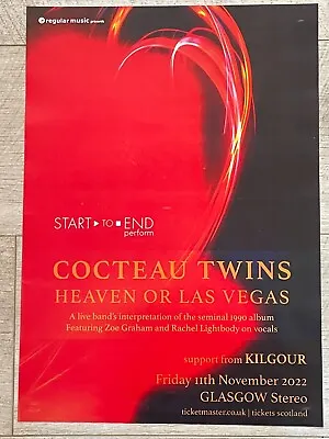 Cocteau Twins Concert Poster - Glasgow 2022 Music Band Show Tour Gig Memorabilia • £9.95