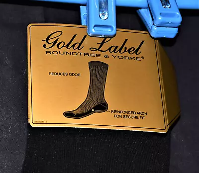NEW Roundtree & Yorke Gold Label Men's Black Socks [2] Rayon Made From Bamboo • $5.95