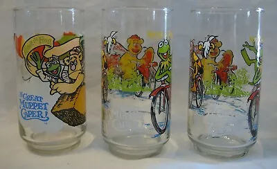 3 Vintage McDonald’s Clear Glasses    THE GREAT MUPPET CAPER    1981   Nice Set! • $11.99