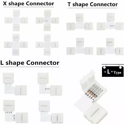 Solderless Led Strip L X T Connector For 5050 3528 RGBW RGB Cct LED Strip Light • $4.94