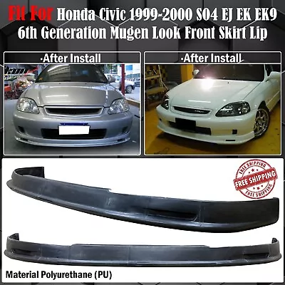 Fit For Honda Civic 99-00 JDM SO4 EK EK9 EJ Mugen Style Front Bumper Lip - PU • $188