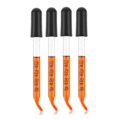 Medicine Art Essential Oils Eye Dropper Graduated 4  Curved Tip 1ml (4 Pack) • $6.99