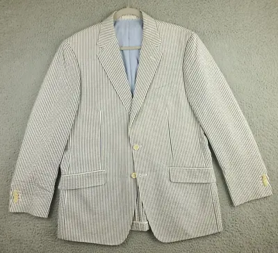 Robert Talbott Summer Cotton Seersucker 2 Button Vented Sport Coat Men's L 42R • $129.99