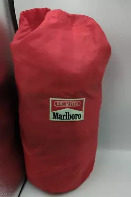 Vintage Marlboro Unlimited Sleeping Bag Camping Gear Red Black Plaid Flannel • $19.95