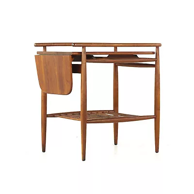 Arthur Umanoff Mid Century Walnut Bar Cart • $2795