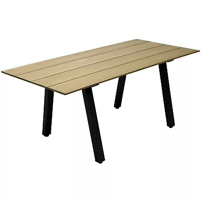 Burmese Outdoor Dining Table Wooden Finish 6 Seater • $419