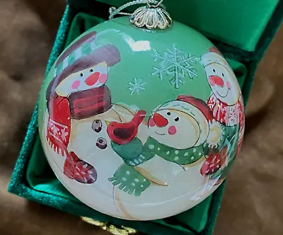 $20 • Buy Li Bien / Pier 1 ~ 2012  Snowmen Family & Birdhouses  Ornament ~ Mint In Box