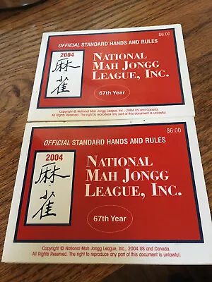 2004 National Mah Jongg Standard League Card/Rule Set Of 2 FREE SHIPPING!! • $24.95