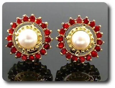 £36.85 • Buy Cufflinks For Women Pearl & Zirconium Oxide Gold Plated 18, K