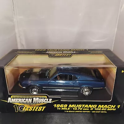 1:18 Scale Ertl American Muscle 10 Fastest 32752 1969 Mustang Mach 1  SEALED BOX • $125