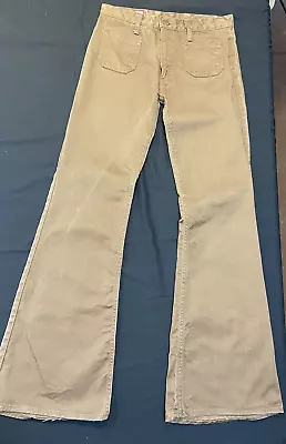 Vintage BIG JOHN Flare Flared Bell Bottom Japanese Cotton Jeans Brown Meas 29x31 • $59