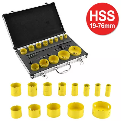 17PCS HOLE SAW CUTTER SET Round/Circular Drill Cutting Case Kit Metal/Alloy/Wood • £36.99