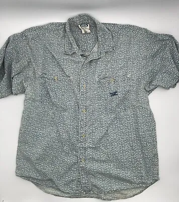 Vintage Pacific Coast Highway Shirt Mens L Blue Surf Ocean Casual Button Down • $19.95