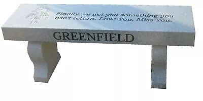 Custom Listing 48  Bench- 2 Edge Engraving 20 Character- Base- Cemetery Delivery • $2398