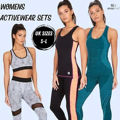 £20.99 • Buy Womens Ladies Vest Gym Yoga Training Tracksuit Sleeveless Tank Top Leggings Set