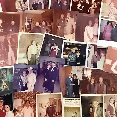 Vintage Color Photo Lot Of 52 Men And Women Couples Husbands Wives Standing • $16.74