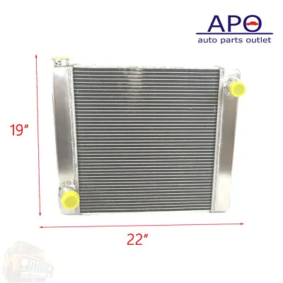 Aluminum Universal Racing Radiator Ford Mopar 2 Row Single Pass 22  X 19  X 3  • $163.33