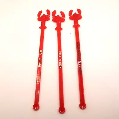 Lobster Top Drink Stirrers Set Of 2 Swizzle Sticks Barware Vintage Seafood • $6.76