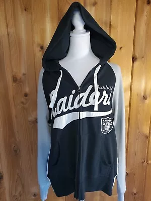 Oakland Raiders NFL Team Apparel Zip Up Hoodie Jacket Womens Size XL Las Vegas • $34