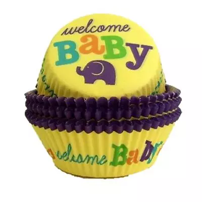 Welcome Baby Cupcake Baking Cup Liners Baby Shower Party 75 Piece • $2.95