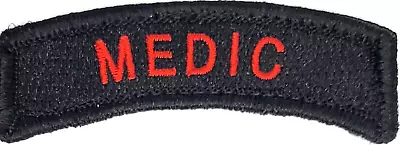 MEDIC Tab Black Red Tactical Hook Embroidered Morale Patch Arc • $4.99