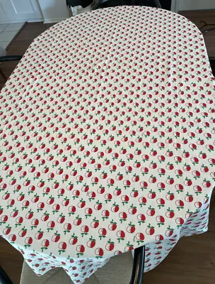 Vintage Vera Neumann Apple Print Table Cloth 59” X 82” • $35.99