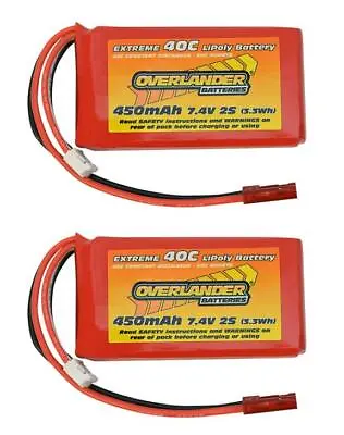 £19.95 • Buy 2 X Overlander Extreme 130 X 450mAh 7.4v 40C LiPo Upgrade Battery Blade 130X 