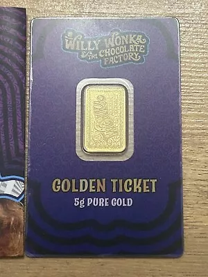 PAMP Suisse 5 Gram Gold Bar - Willy Wonka Golden Ticket • $1159.58