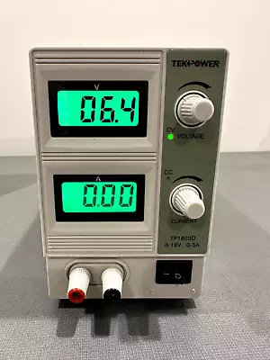 Tekpower TP1803D Lab Grade Variable Linear DC Power Supply 0-18V @ 0-3A PC ... • $45