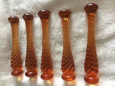 Vintage Amber Glass Muddlers Cocktail Stirrers Set Of 5 Bar Ware 4.25in • $49.99