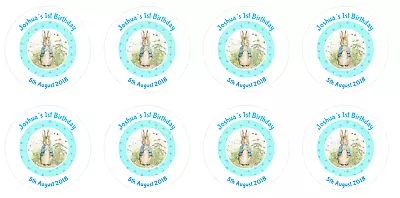 £2.50 • Buy 24 Personalised Stickers Round Peter Rabbit Christening Baby Shower 1st Birthday