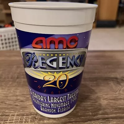 AMC Movie Theatre Souvenir Promo Plastic Cup - Regency 20 In Brandon FL - 1995 • $8.44