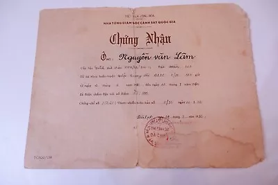 Republic South Vietnam Army_national Military Polic Certificate_training 1972 • $65