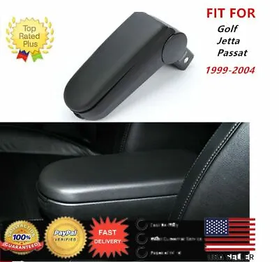 Black New Leather Center Console Armrest For Jetta Bora MK4 VW Golf Passat B5 • $65.99