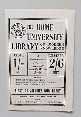 Vintage Advert/Flyer The Home University Library Of Modern Knowledge • $9.33