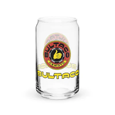 Bultaco Title Red Emblem Moto Can-shaped Drinking Glass Vintage MX Motocross NEW • $20