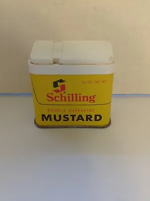 Vintage Schilling Double Superfine Mustard 1-1/8 Oz McCormick & Co.  Spice Tin • $5.49