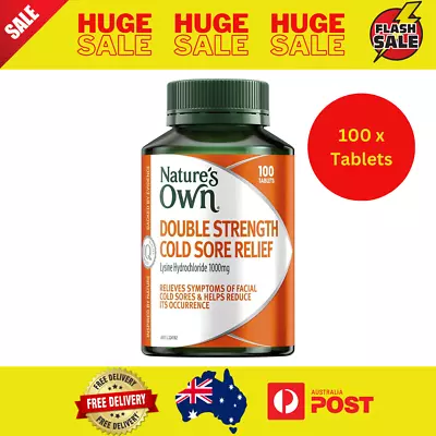 Nature's Own Double Strength Cold Sore Relief 100 Tablets L-Lysine Natures • $27.32