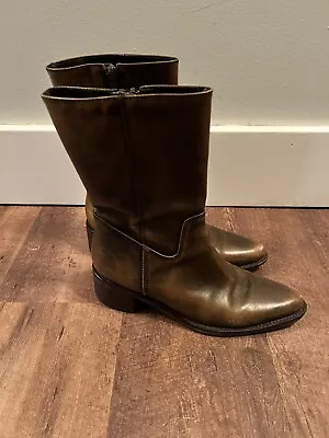 AMANDA SMITH BOOTS  Leather Rocco Western~ Zip Boots 6.5M Distressed • $31