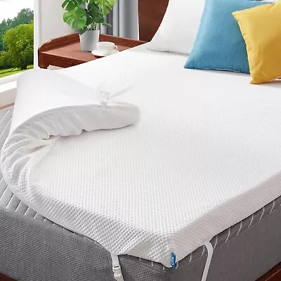 3  Memory Foam King Mattress Topper With Bamboo Cover Lavender Infused • $89.95