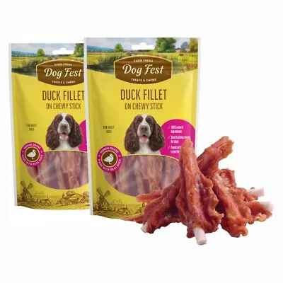 DUCK FILLETS ON STICK (Pack Of 2) - High Protein Duck Dog Treats From Dog Fest • $15.99