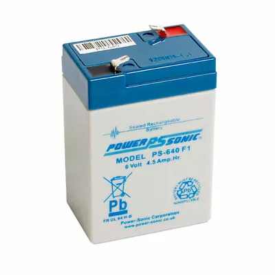 Power Sonic Rechargeable Battery 6 Volt Sealed Lead Acid 4.5AH 6V4.0 • £11.99