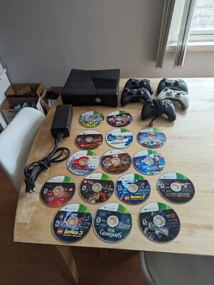 $41 • Buy Xbox 360 250GB Slim Console Bundle With Extra Controllers And Assorted Games
