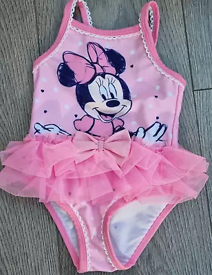 £6.99 • Buy Disney  Baby Girls Minnie Mouse Swimming Costume 3-6 Months