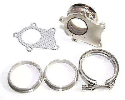 T3/T4 5Bolt To3 ID V-Band Flange Steel Adapter +1 Clamp+2 Flanges+1XGasket COMBO • $46.99