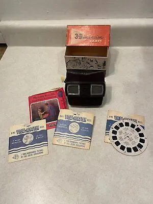 Vintage 1950s  3-D Dimension View-master Viewer  Model E  With 3  Slides.  • $25