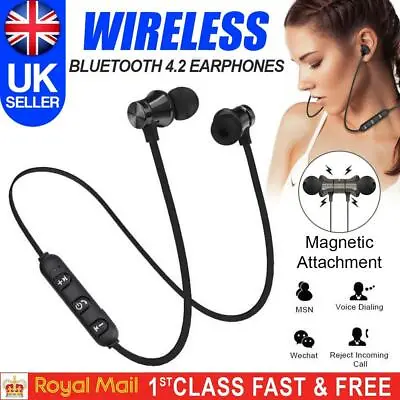 £3.89 • Buy Wireless Bluetooth Earphones Headset Handsfree Headphones For Samsung IPhone UK