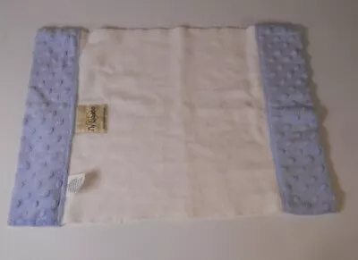 My Blankee White Terry Cloth With Minky Blue Dots Edges Baby Security Blanket • $22.49